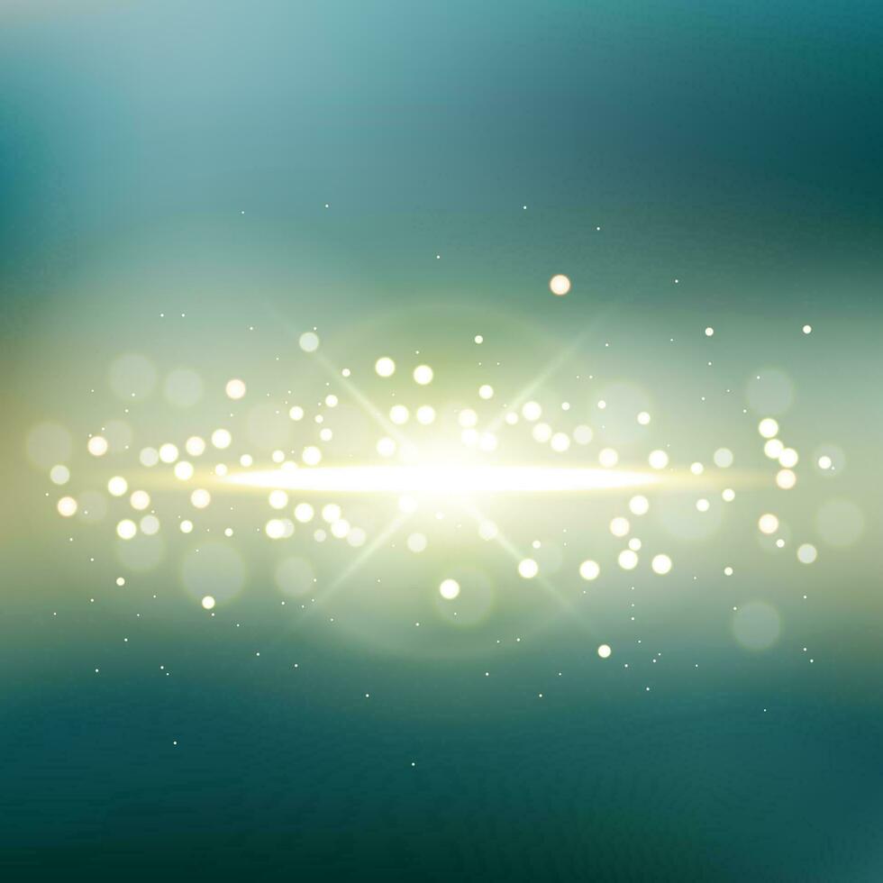 Golden Light Flare With Blurred Background, Vector Illustration