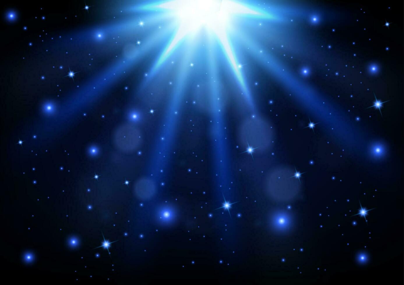 Blue Lights Shining, Vector Illustration