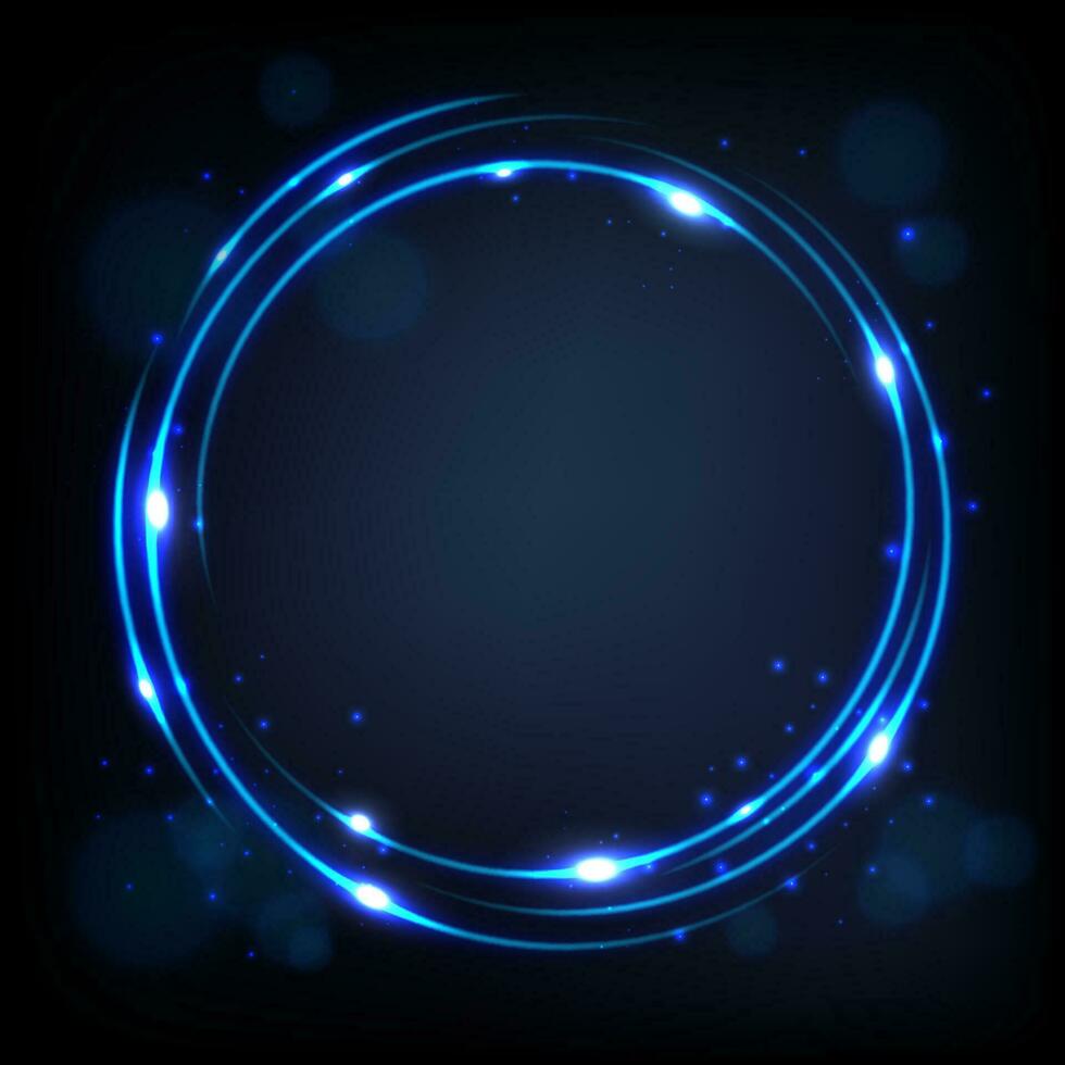 Round Blue Shiny With Sparks Background, Vector Illustration