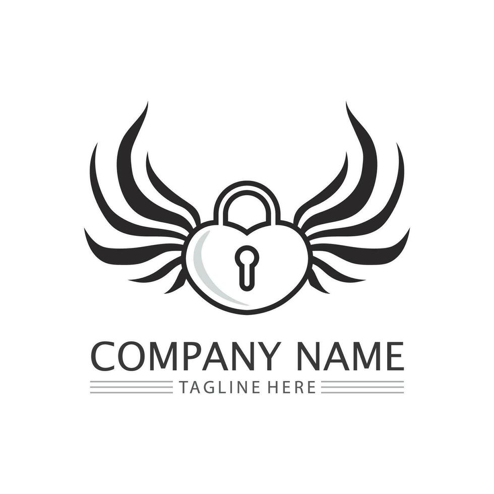 key and lock icon padlock logo and symbol vector design