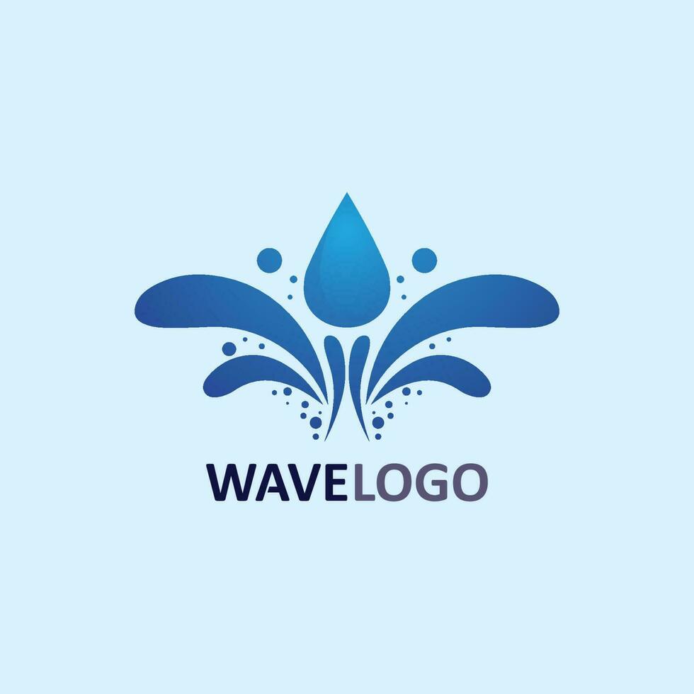 Icono de onda y gota de agua, diseño de ilustraciones vectoriales, logotipo empresarial vector