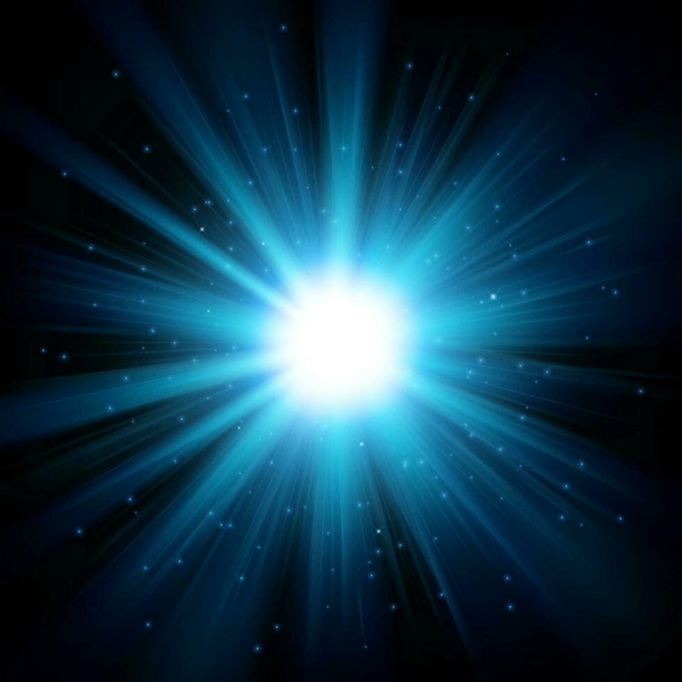 Blue Light Shining From Darkness background, Vector Illustration