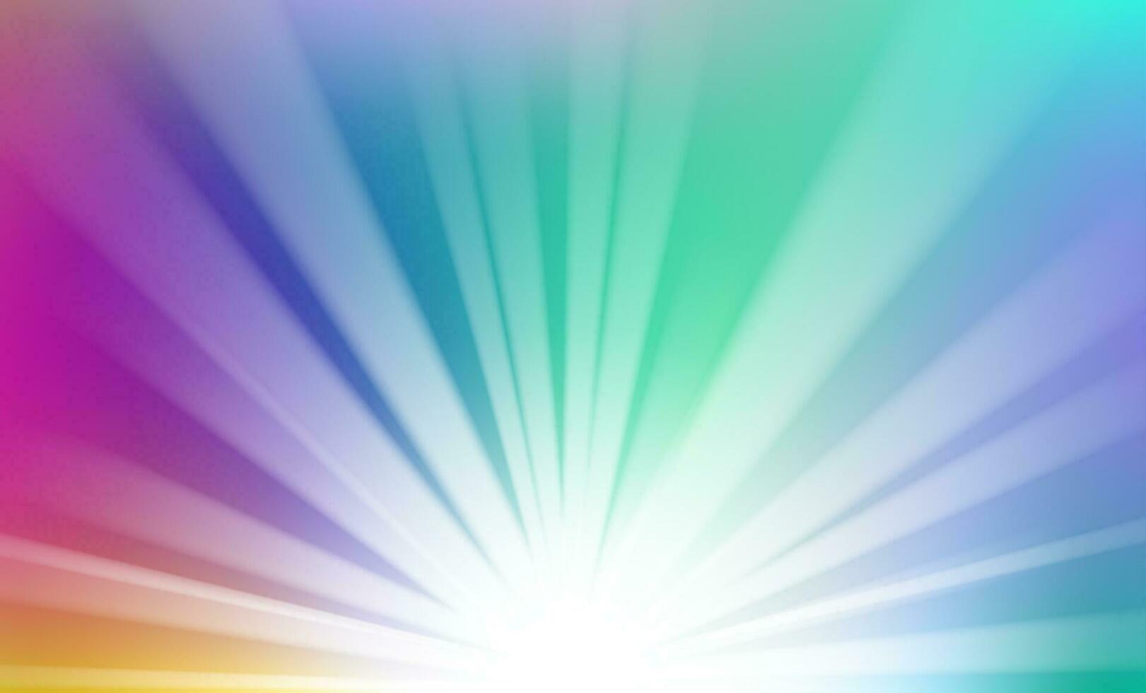 Colorful Rays Rising From Horizon Background, Vector Illustration