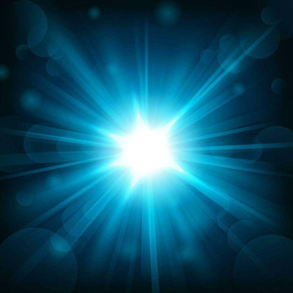 Blue Shine with Lens Flare background, Vector Illustration
