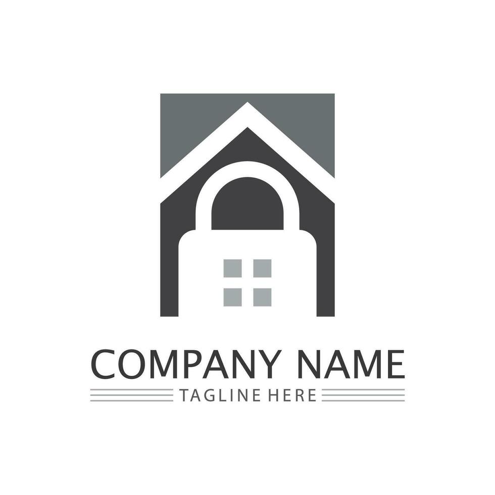 key and lock icon padlock logo and symbol vector design