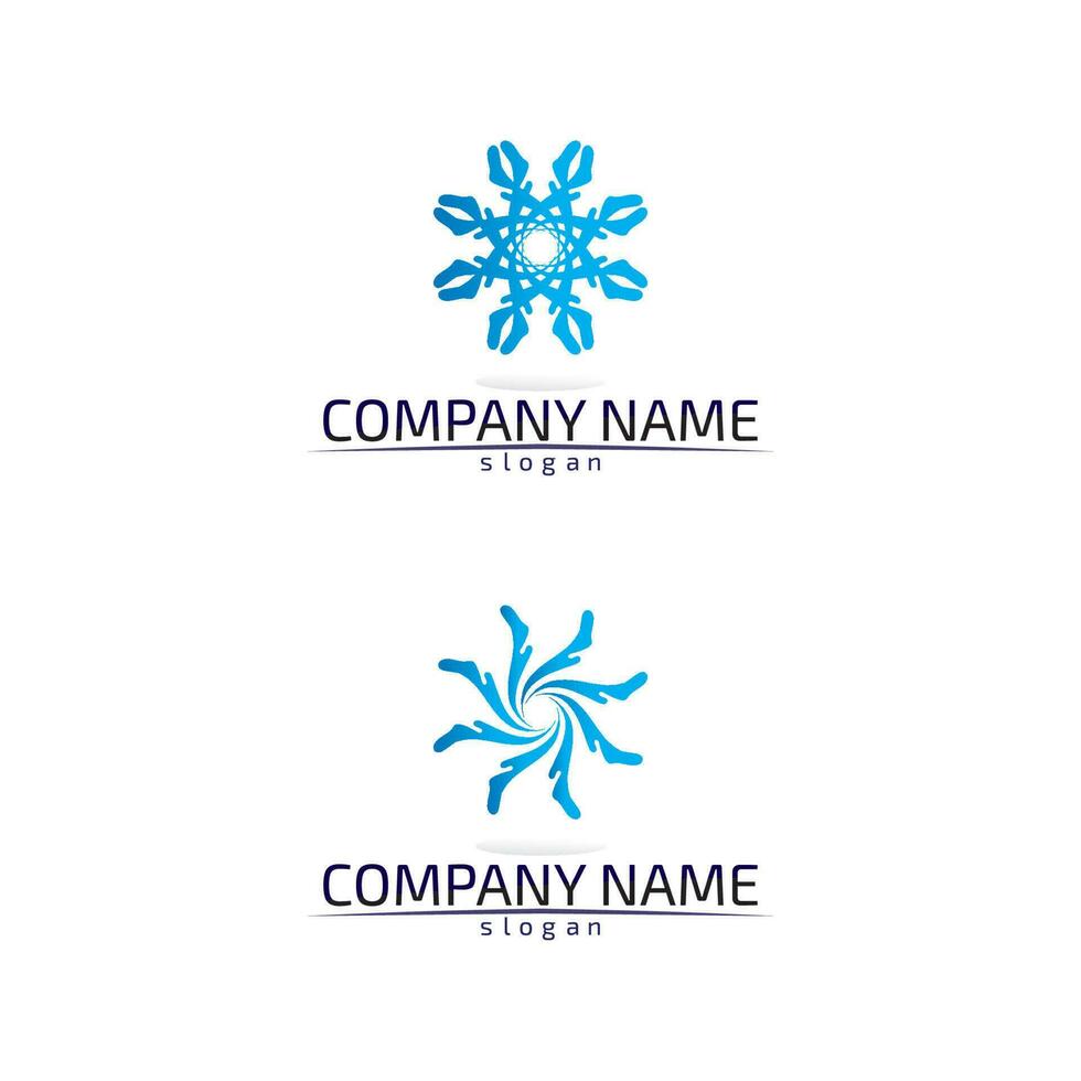 Waves beach blue water logo and symbols template icons app vector