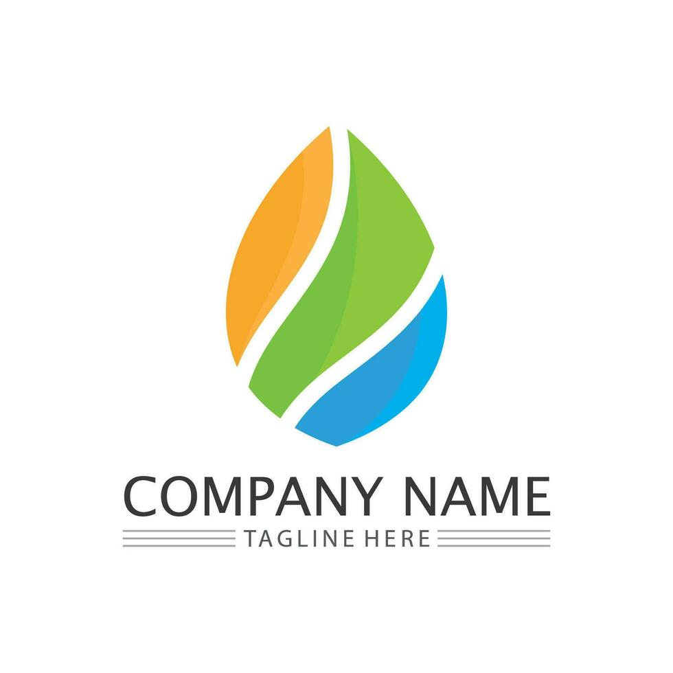 Eco Energy Vector Logo with leaf symbol. Green color with flash or thunder graphic. Nature and electricity renewable. This logo is suitable for technology, recycle, organic.