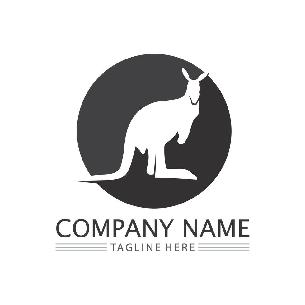 kangaroo animal logo and design vector illustrtion