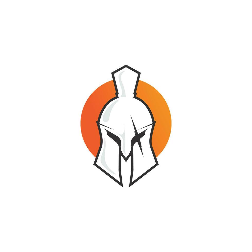 Spartan Helmet logo and gladiator, power, vintage, sword, safety, legendary logo and vector of soldier classic