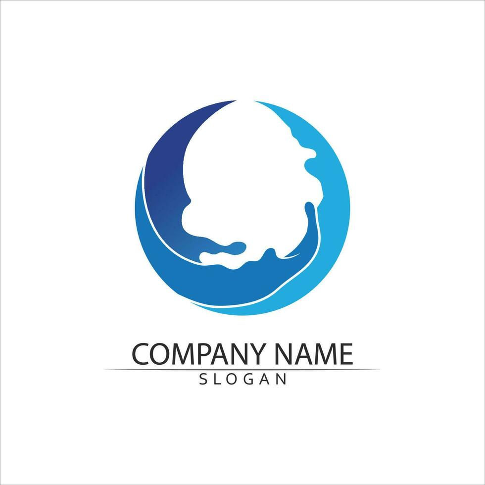 Water wave icon vector