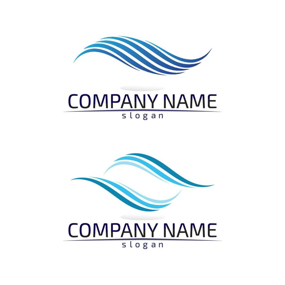Waves beach logo and symbols template icons app vector