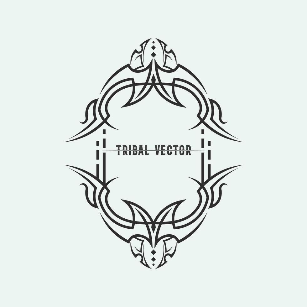 tribal, clásico, negro, étnico, tatuaje, icono, vector, ilustración, diseño, logotipo vector