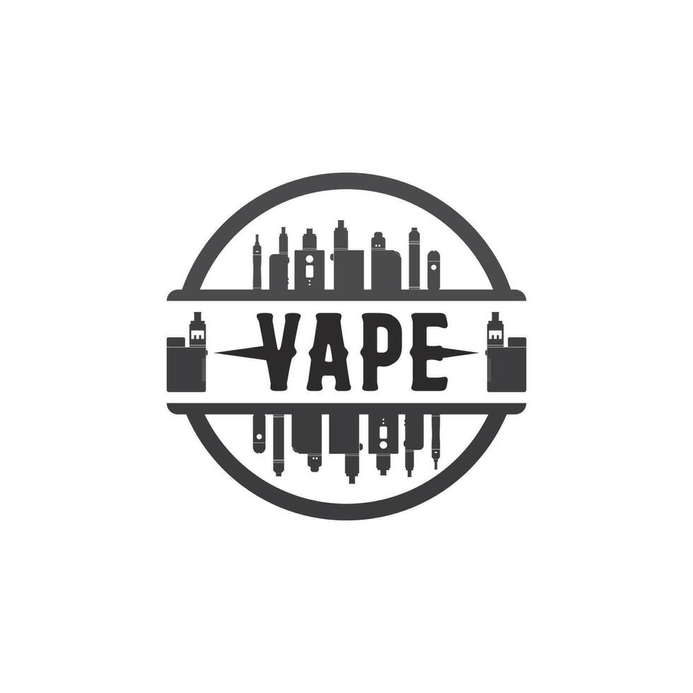 vape y vapor logo icono vector de humo y escenografía para vapers dispositivo de vapeo y estilo de vida fumar moderno