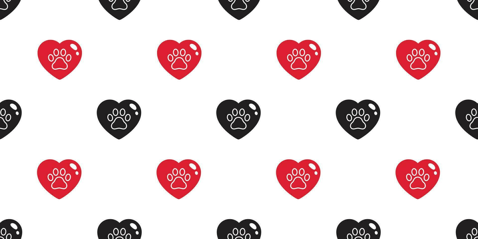 Dog Paw seamless pattern heart vector valentine footprint french bulldog cartoon tile background repeat wallpaper scarf isolated illustration cartoon