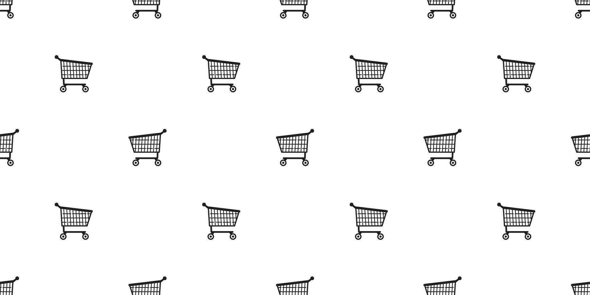 shopping cart seamless pattern vector basket bag gift wrap paper scarf isolated repeat wallpaper tile background illustration