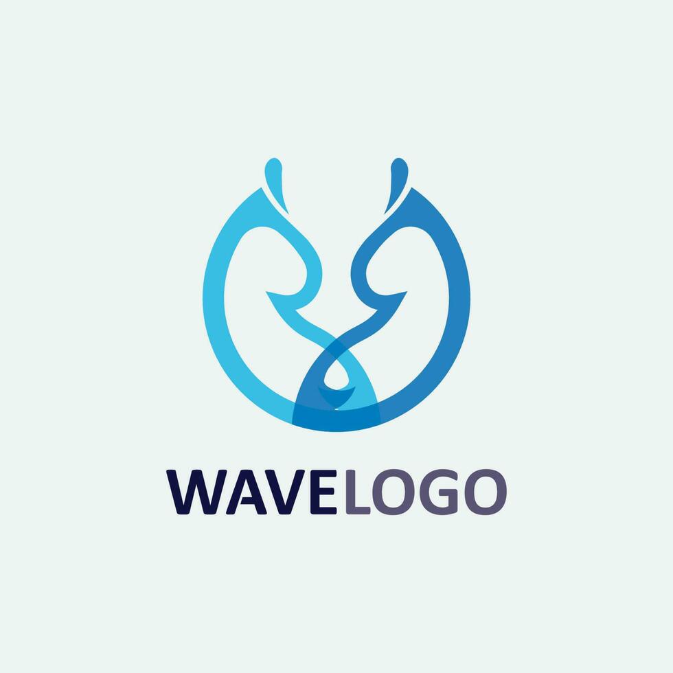 Icono de onda y gota de agua, diseño de ilustraciones vectoriales, logotipo empresarial vector