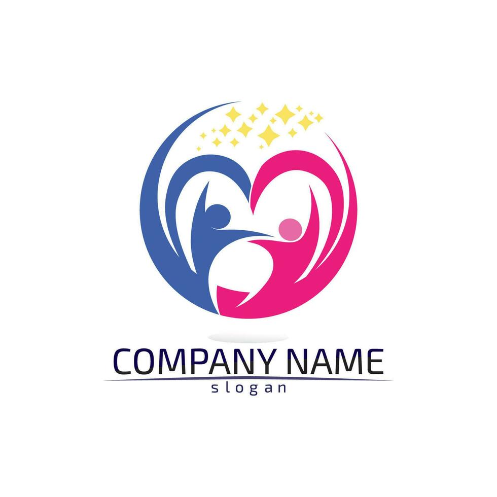 Community Care Logo People Icons In Circle Vector Concept Engagement Togetherness