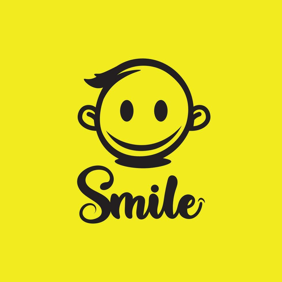 icono de sonrisa, sonrisa, diseño de logotipo vectorial, emoticonos felices, diseño divertido y felicidad de emoji vectorial vector