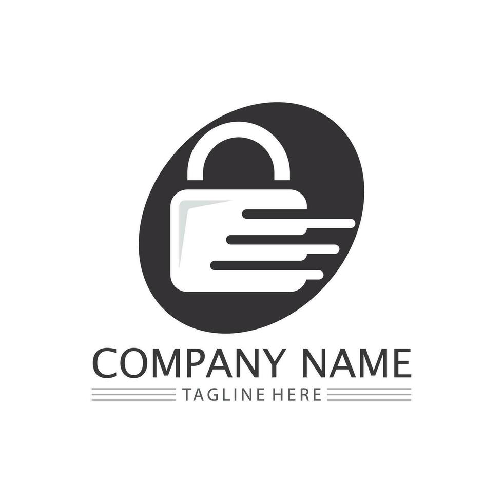 key and lock icon padlock logo and symbol vector design