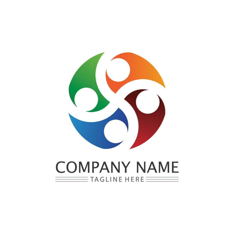 people Community,care group network and social icon design template vector