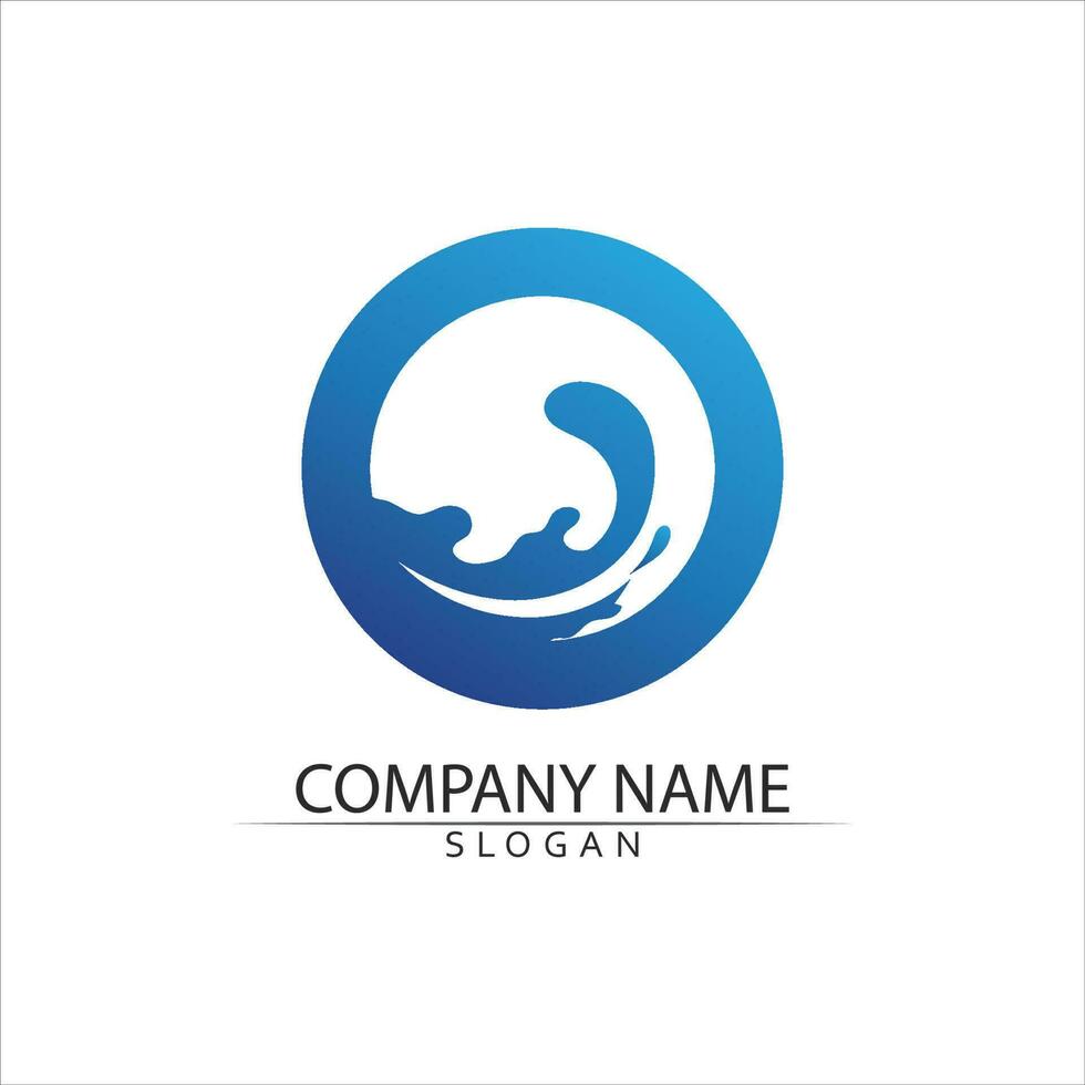 Water wave icon vector