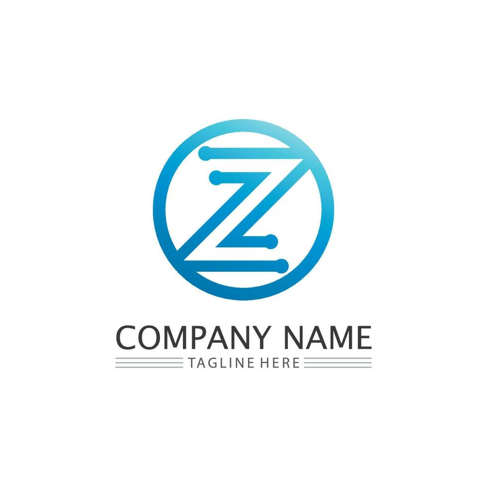 Z letter and font Z logo design vector identity illustration