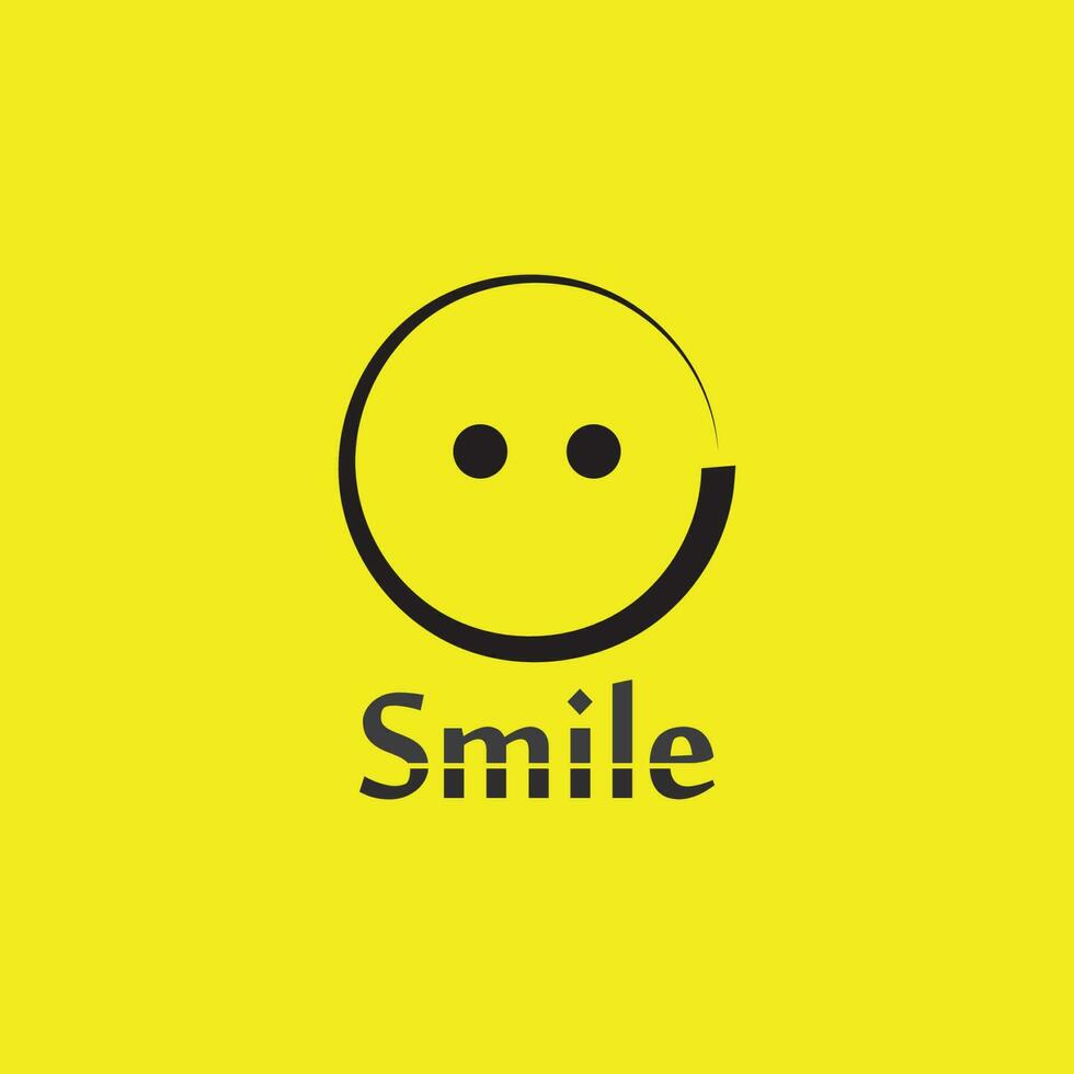 icono de sonrisa, sonrisa, diseño de logotipo vectorial, emoticonos felices, diseño divertido y felicidad de emoji vectorial vector