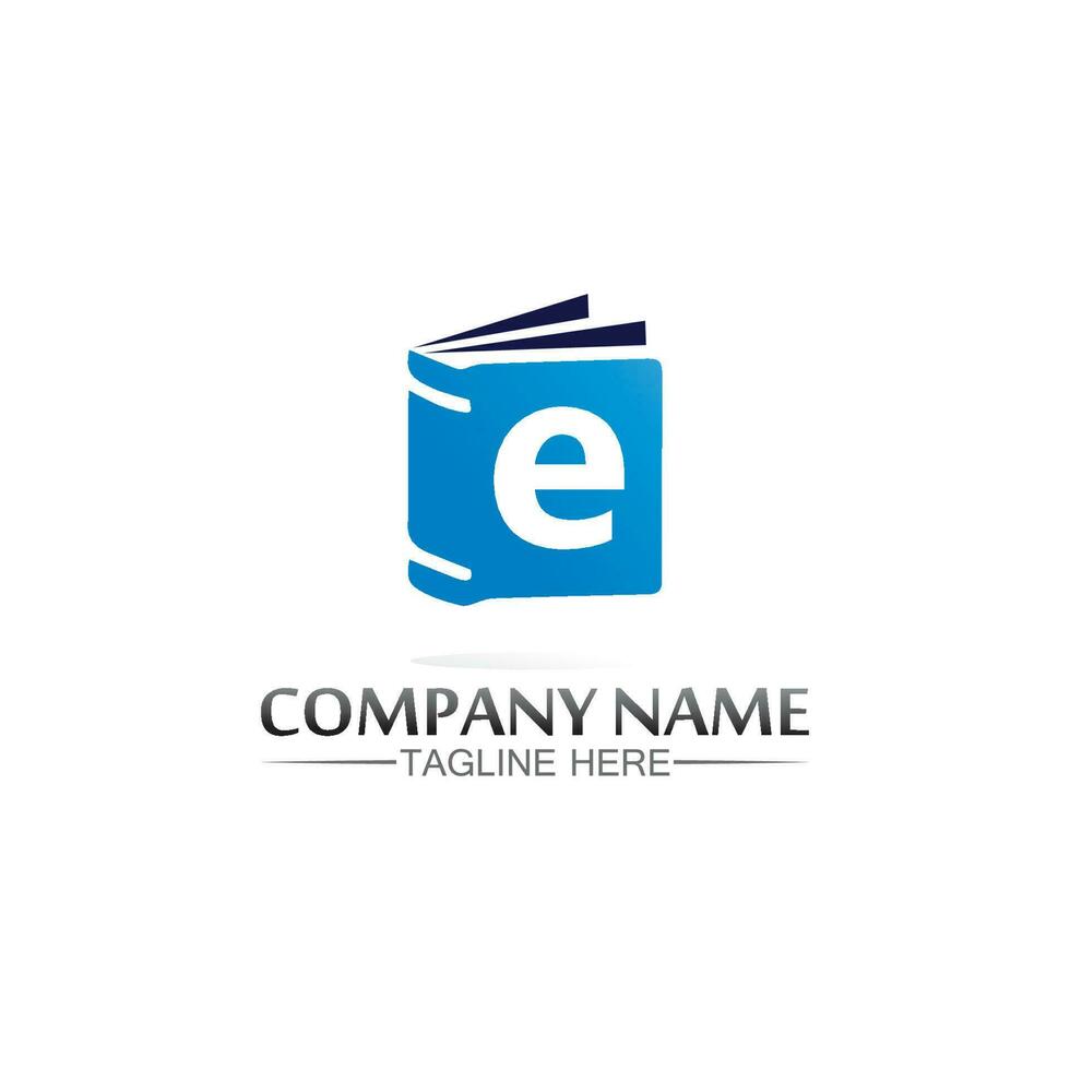 logotipo de la escuela y educación, vector, ilustración y logotipo de libro para web de estudio, bolígrafo, taller y aprendizaje vector