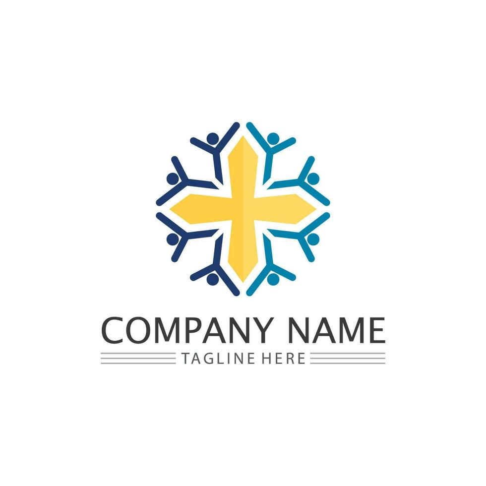 People logo, Team, Succes people work, Group and Community, Group Company and Business logo vector and design Care, Family icon Succes logo