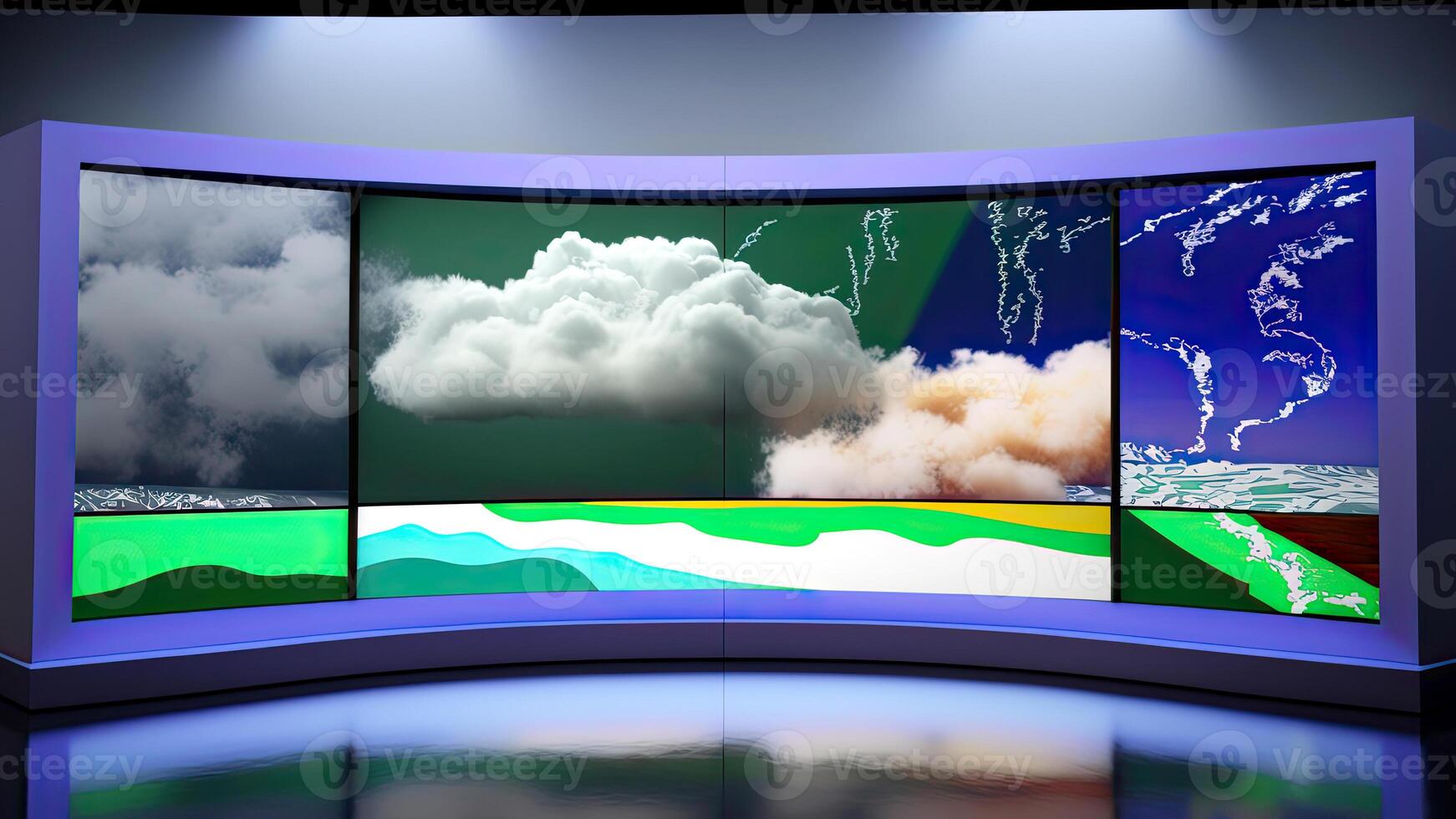 hermosa clima en 3d pantallas ai generativo tecnología. foto