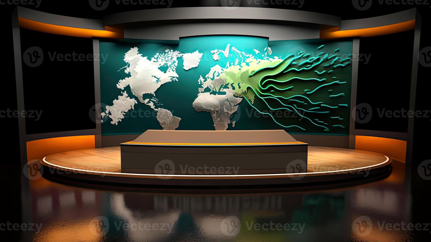 Beautiful weather on 3D Screens. Technology. photo