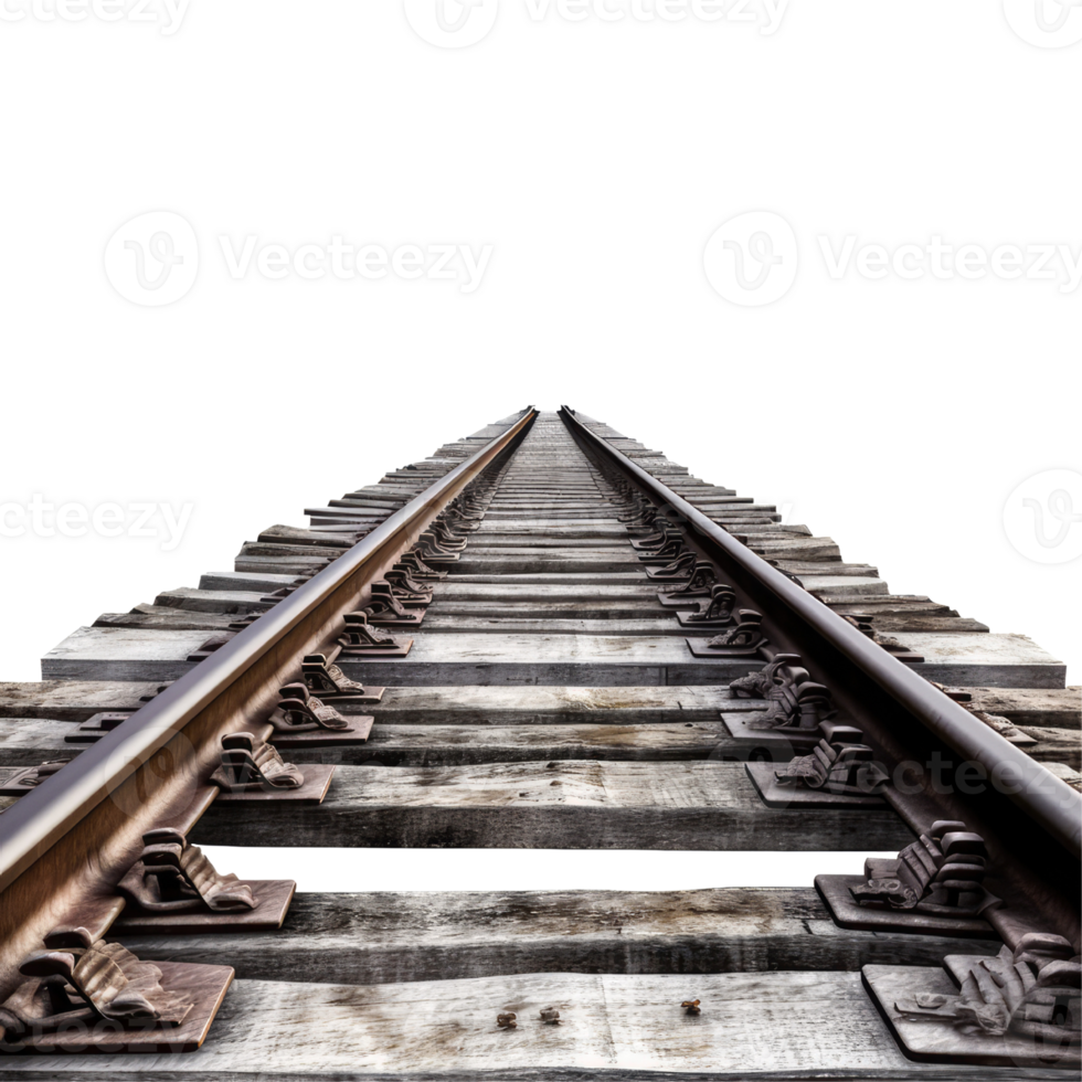 Railroad track isolated on transparent background. railway track png