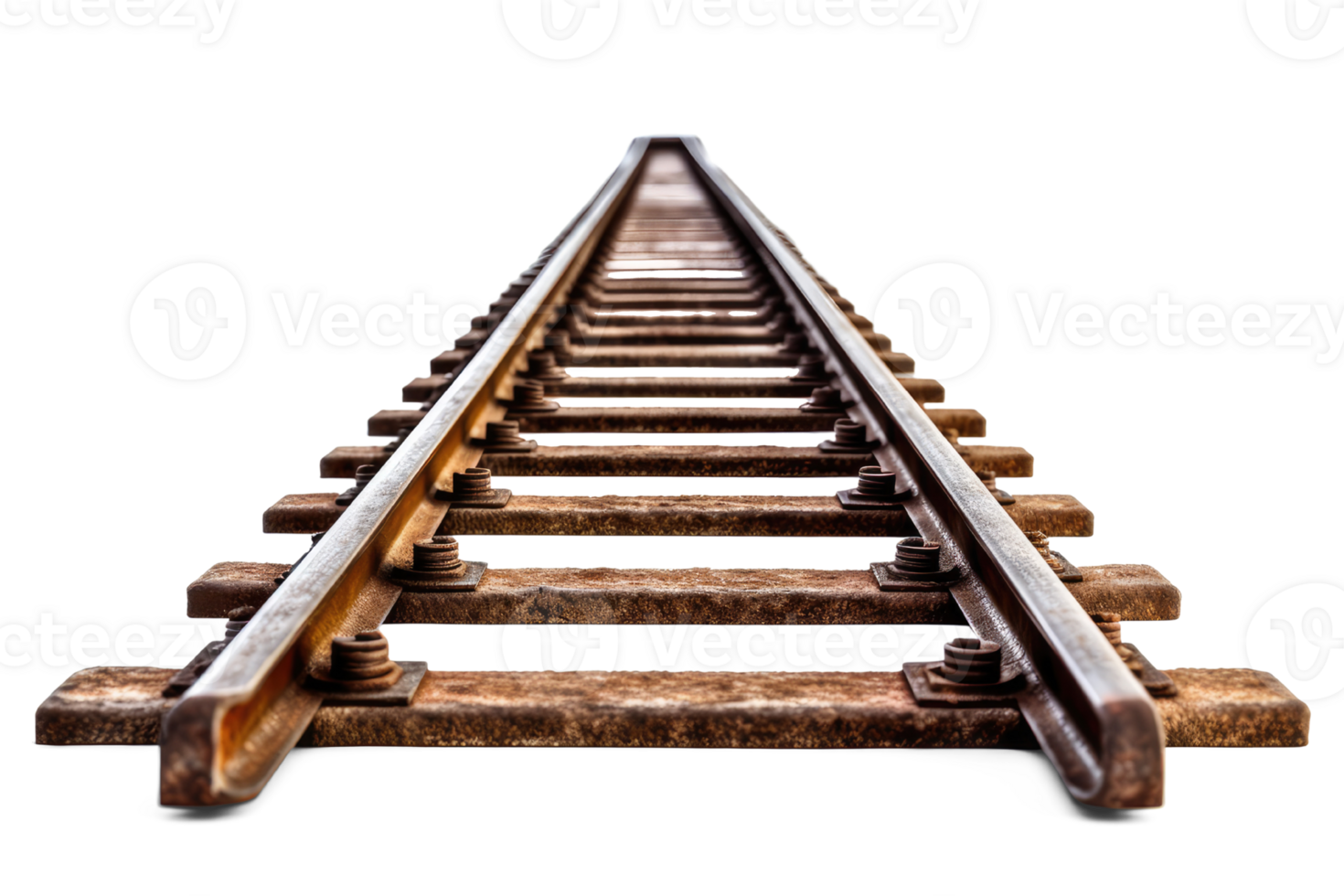 Railroad track isolated on transparent background. railway track png