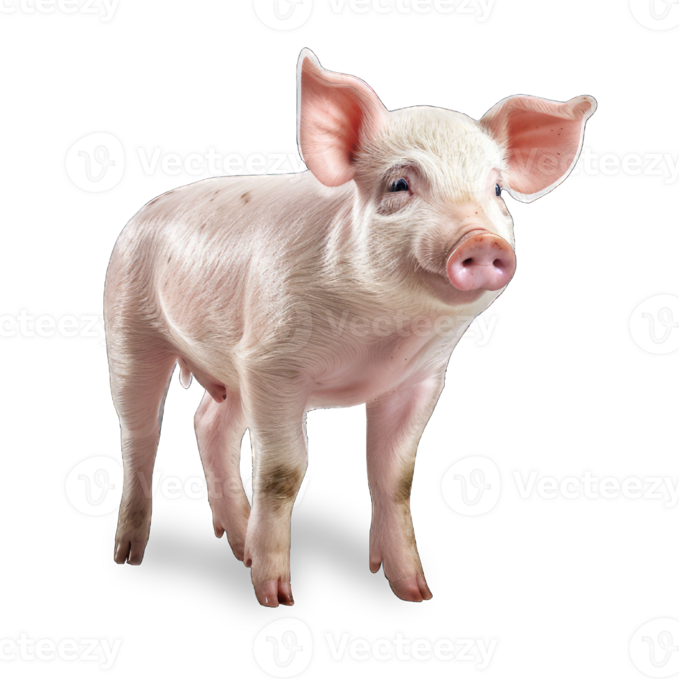 porc isolé sur transparent Contexte génératif ai png