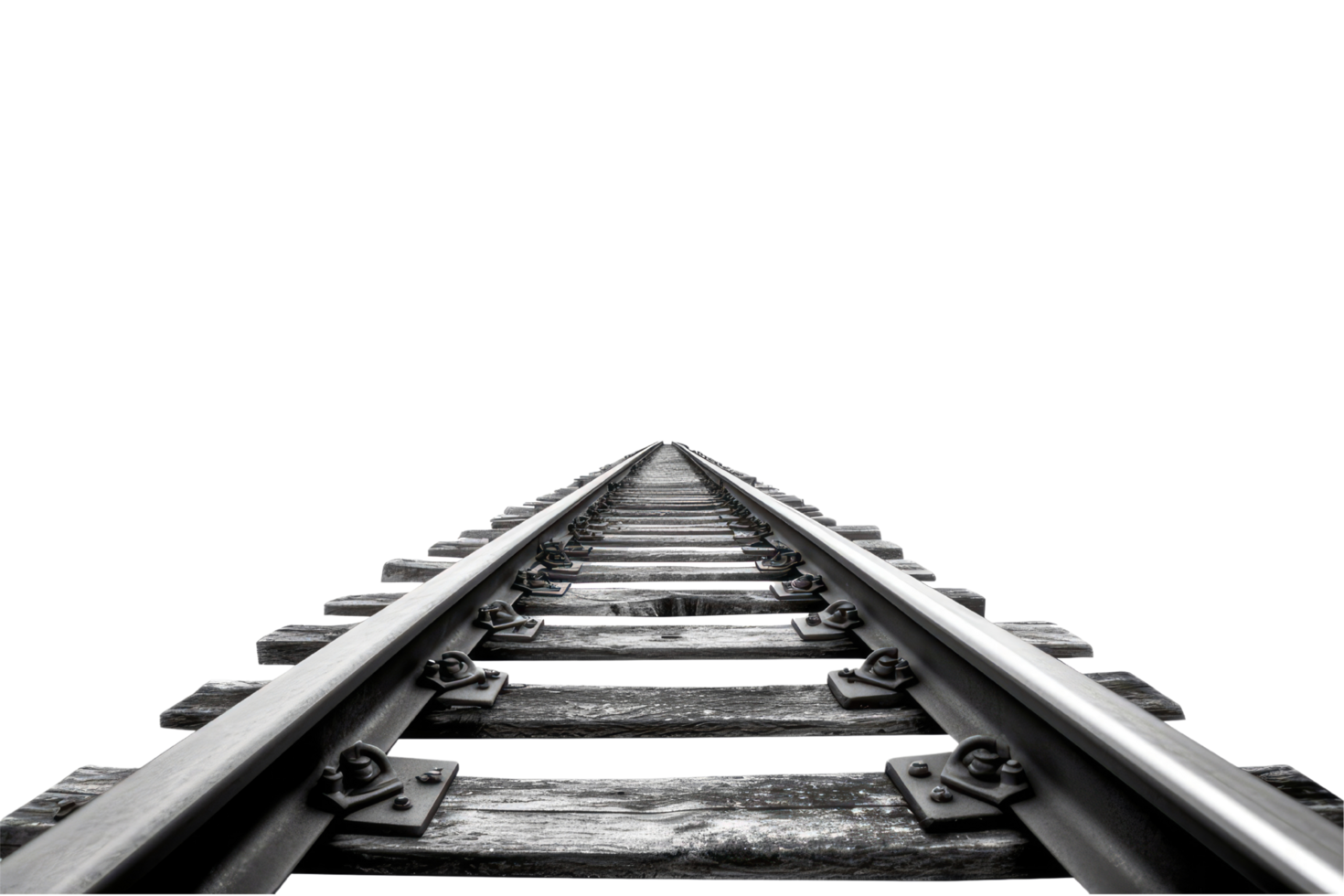 Railroad track isolated on transparent background. railway track png