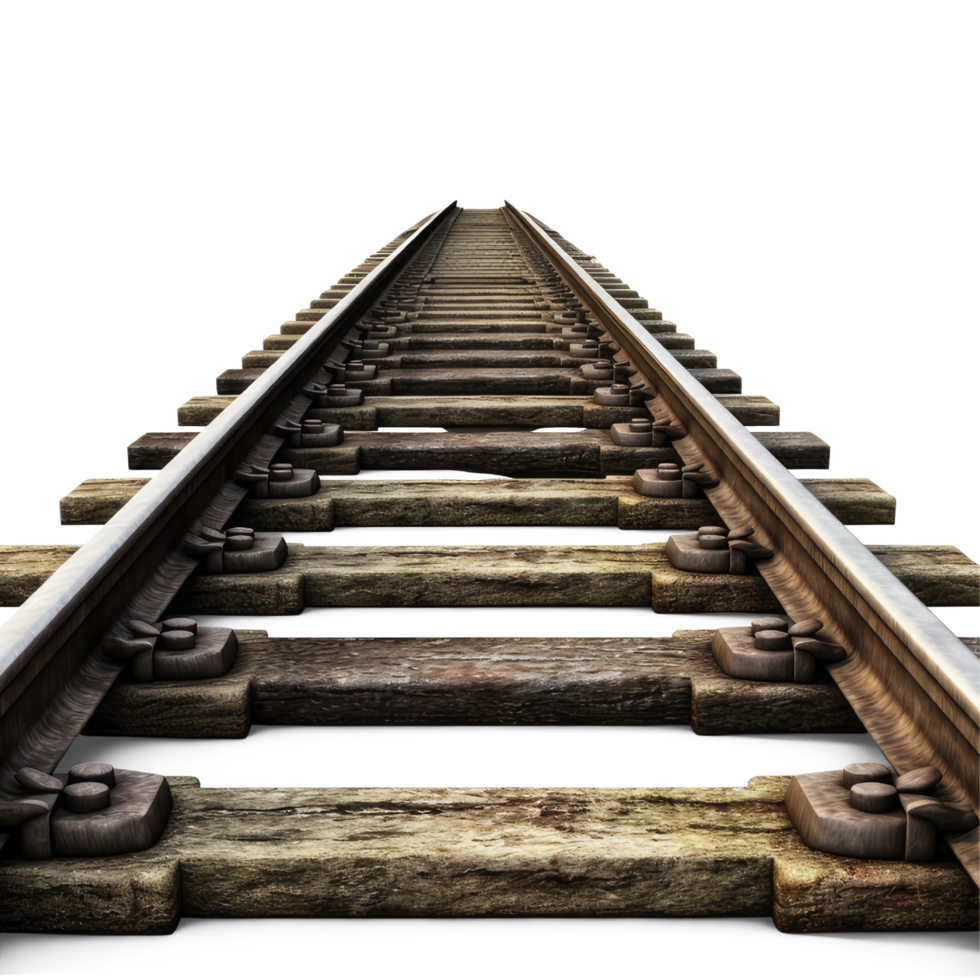 Railroad track isolated on transparent background. railway track png