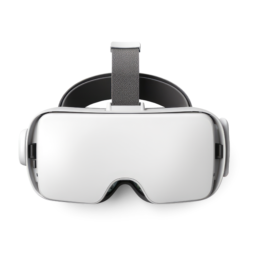 Virtual Reality or VR headset isolated on transparent background PNG. VR Glasses for 360 environment games or simulation training generative ai png