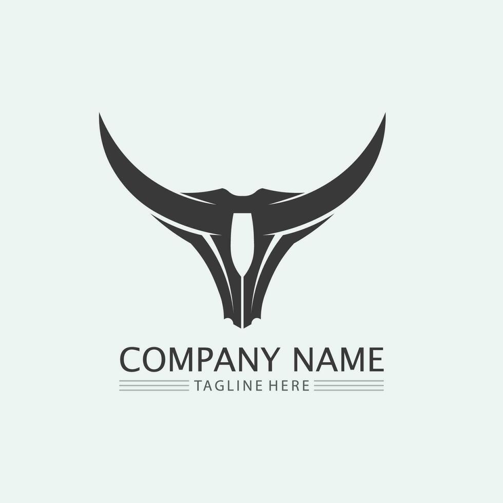 Bull buffalo head cow animal  mascot logo design vector for sport horn buffalo animal mammals head logo wild matador