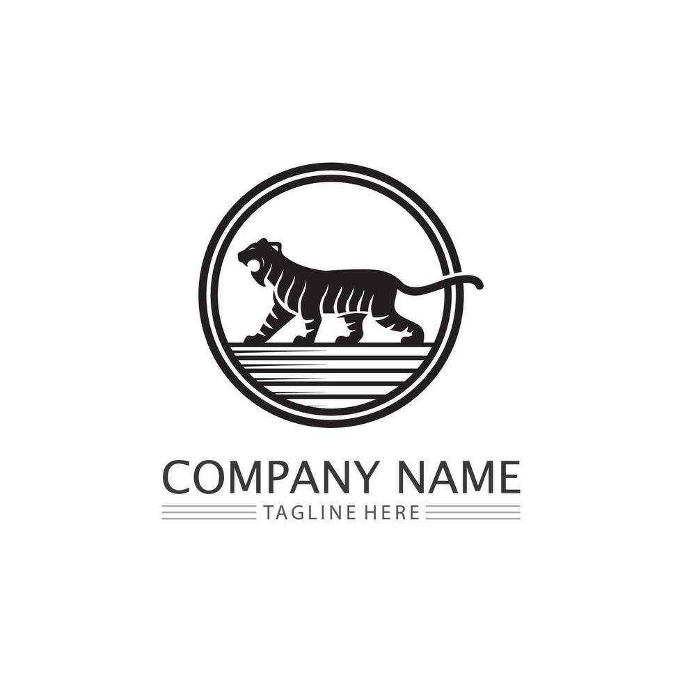 Tiger logo and mascot design animal Vector illustration