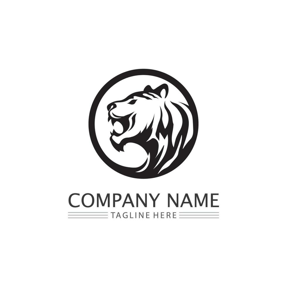 Tiger logo and mascot design animal Vector illustration
