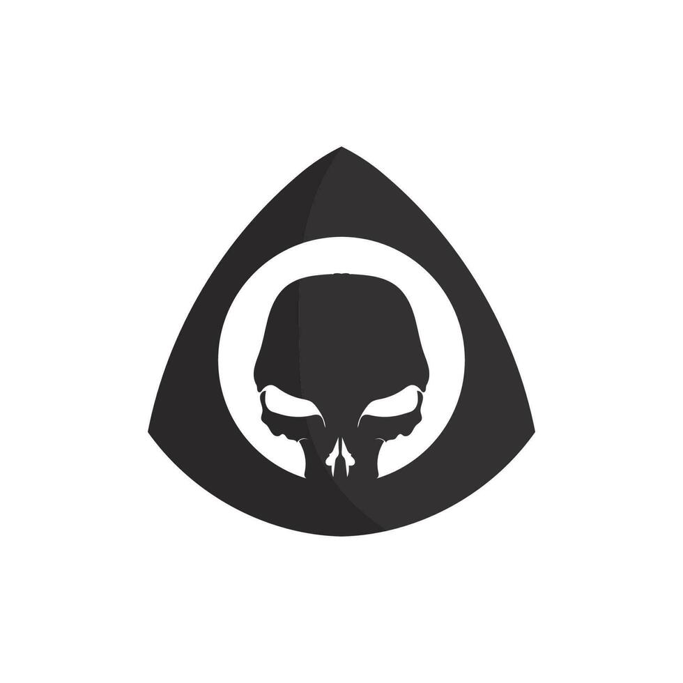 Crossbones death skull, danger or poison flat icon for apps and websites vector