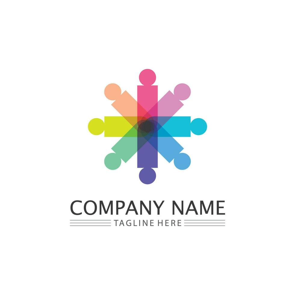 People logo, Team, Succes people work, Group and Community, Group Company and Business logo vector and design Care, Family icon Succes logo