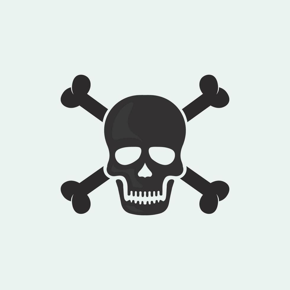 skull and bones icon logo design vector graphic illustration symbol