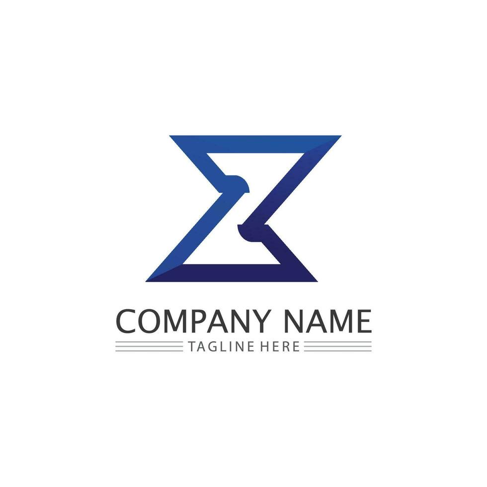 Z letter and font Z logo design vector identity illustration