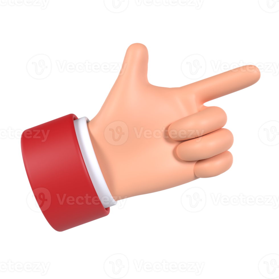 Punkt richtig Hand Geste 3d Symbol png