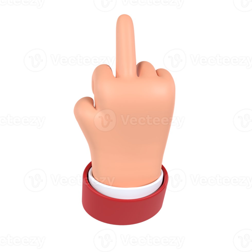 Mitte Finger Hand Geste 3d Symbol png