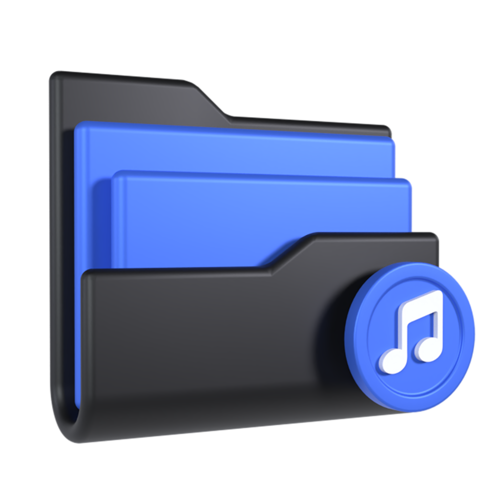 música carpeta 3d icono png