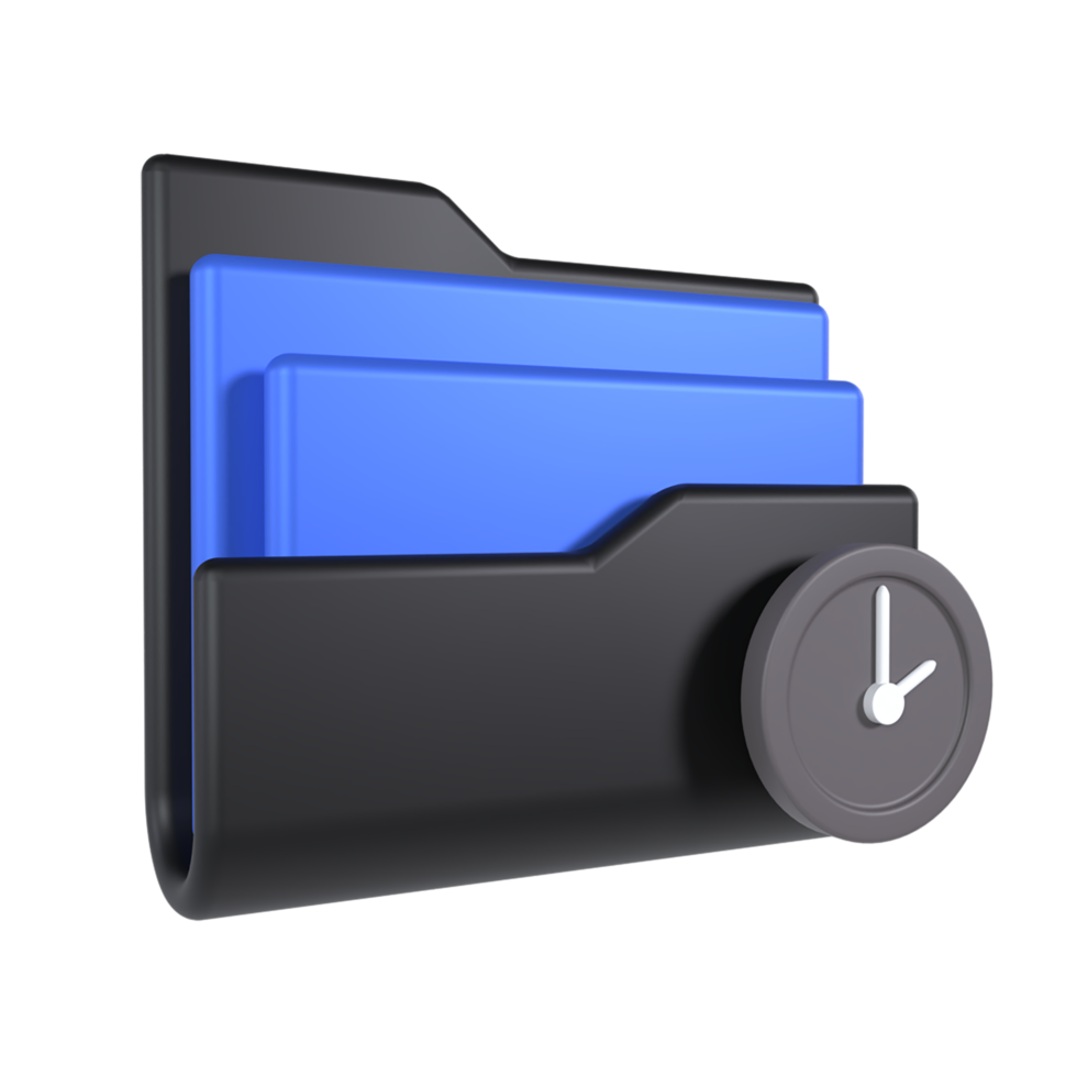 reloj carpeta 3d icono png