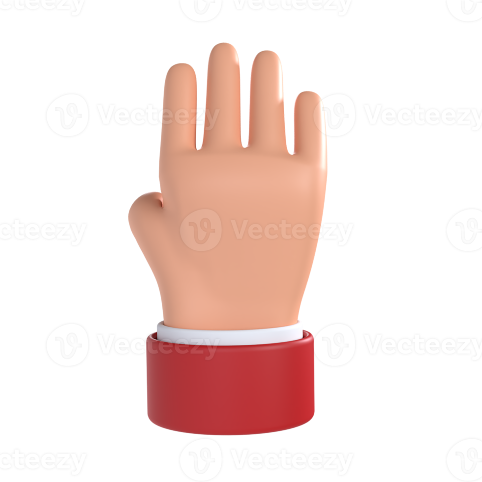 vier Finger Hand Geste 3d Symbol png