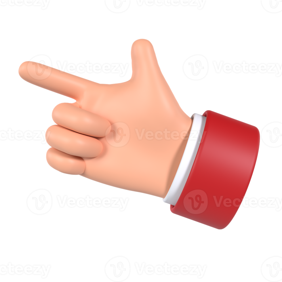 Point Left Hand Gesture 3D Icon png